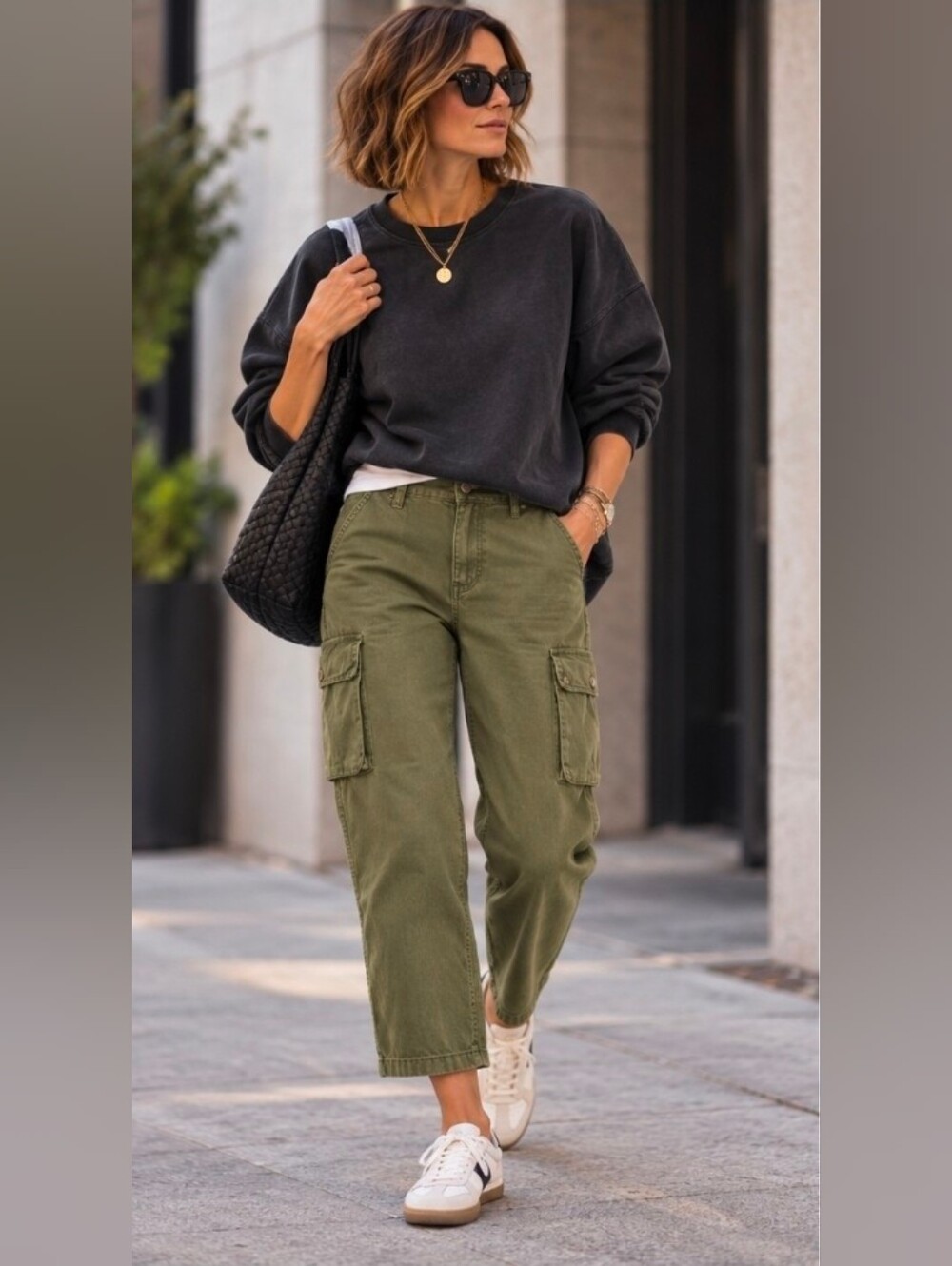 FRAME Relaxed Utility Cargo Pants Washed Surplus Olive Green Size 32